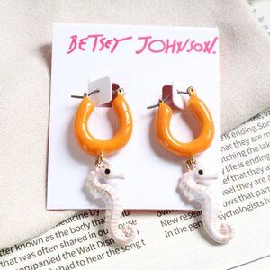 Betsey Johnson Seahorse Earrings Trendy Ocean-Inspired Jewelry Gift Women